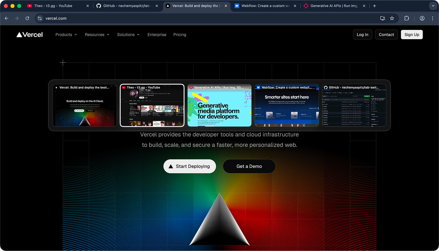 Tab Switcher in action